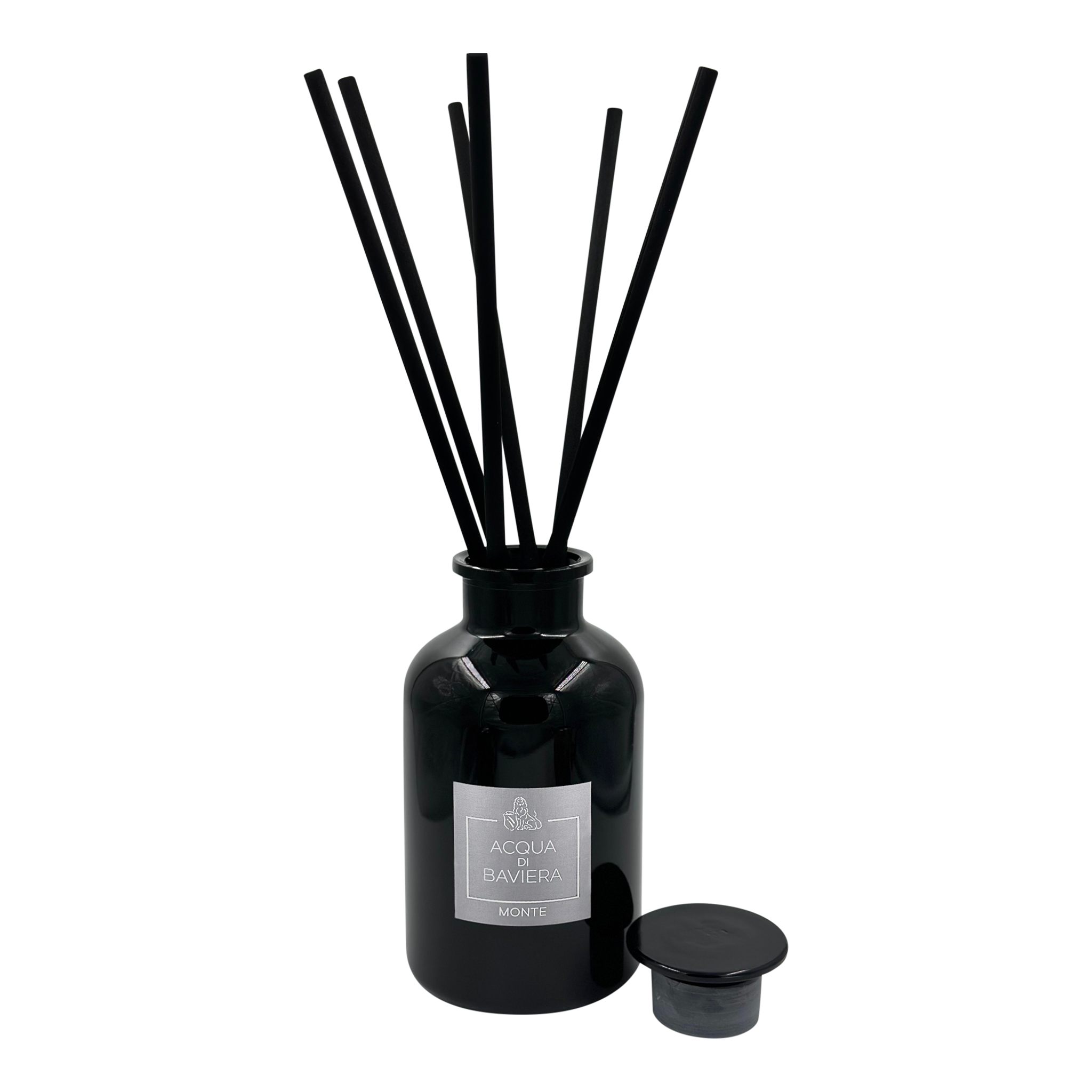 4 Stück Quadratische Glasflaschen 200 Ml – Für Raumduft-Diffusor, ätherische Öle (mit Schwarzen Kappen)