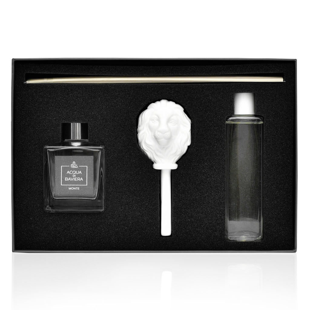 MONTE Raumduft mit Porzellan Löwenkopf für luxuriöse Frische